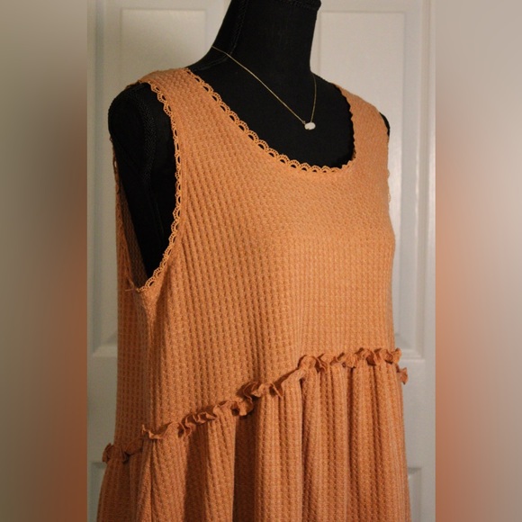 Haut Femme Umgee Orange Avec Fleurs Brodées - Manches Courtes Volantées - Devant Noué - Taille S - Neuf Sans étiquettes
